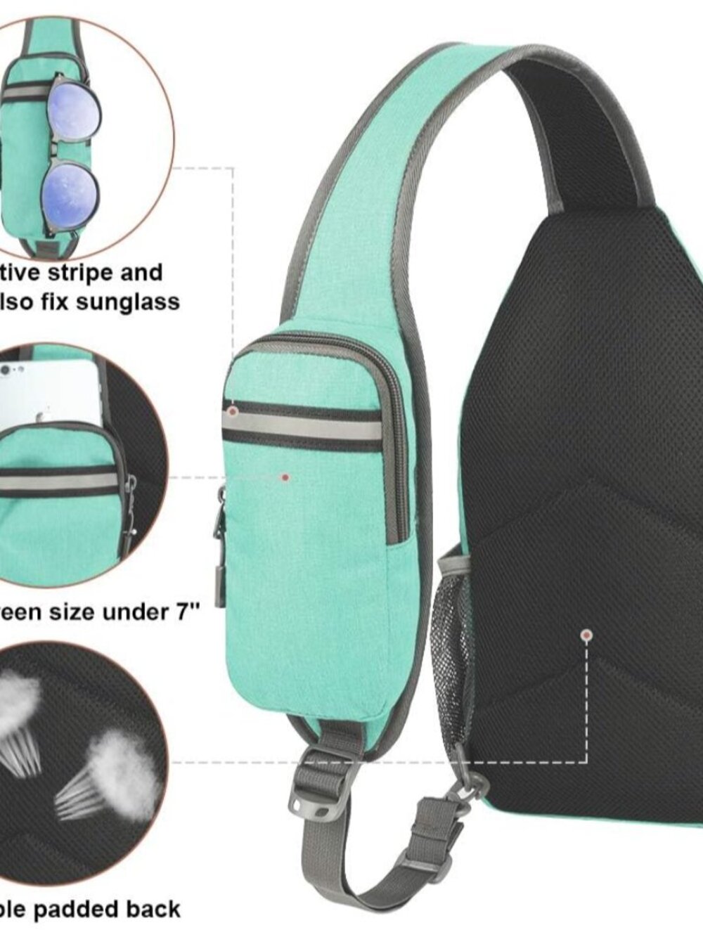 Crossbody Sling Backpack Sling Bag Travel Hiking Chest Bag Daypack - Picture 4 of 6